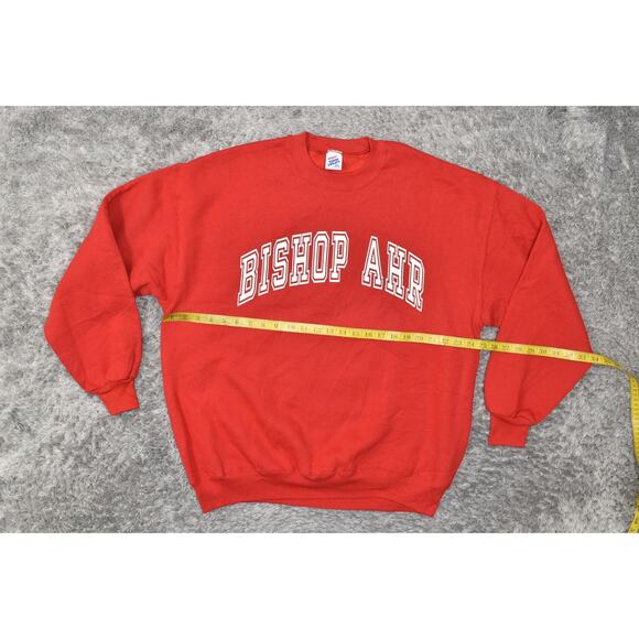 NEW Jerzees VTG Bishop AHR Red Pullover Sweatshirt Men Polyester Big 2X CrewNeck - Picture 4 of 8